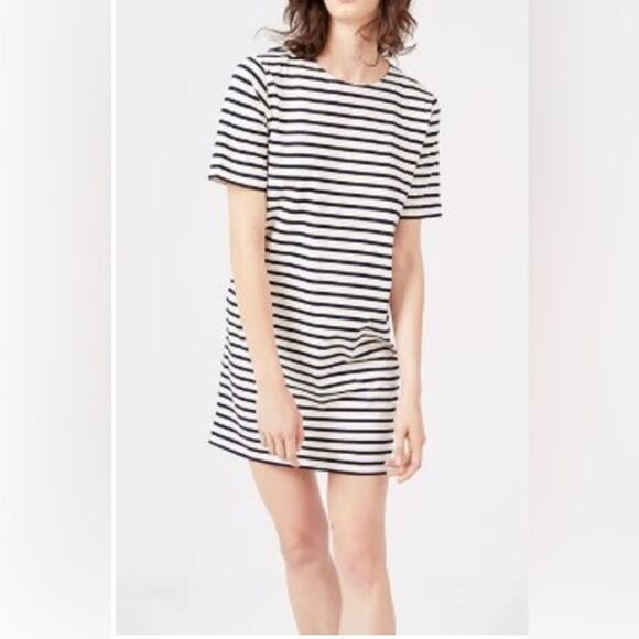 KULE The Tee Dress Black and White Striped Mini Dress Size XS - Picture 1 of 10